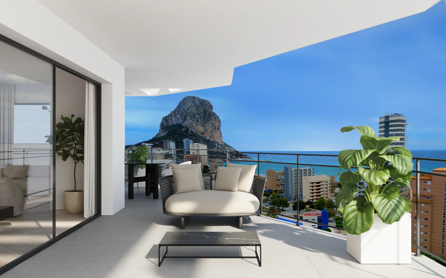 Apartamento moderno de nueva construcción en venta en Calpe con vistas al mar y a la montaña