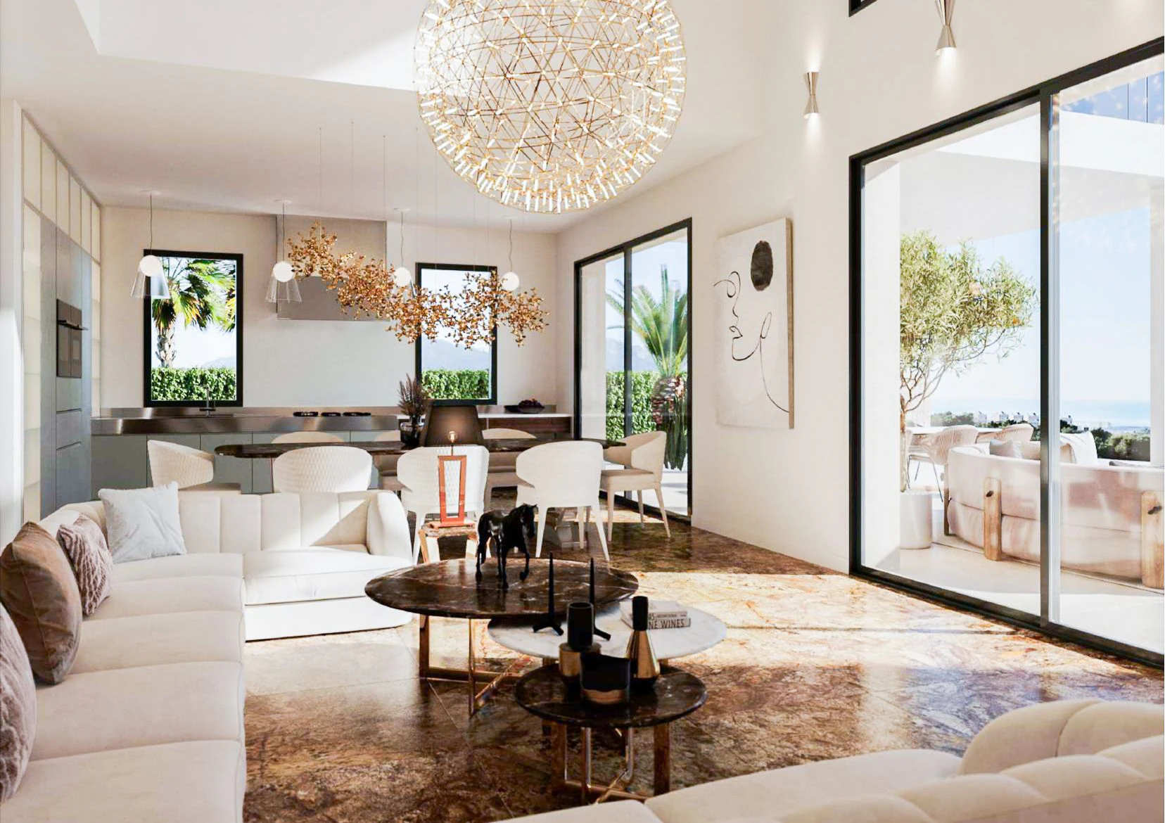 In aanbouw Luxe villa's met zeezicht te koop in Finestrat