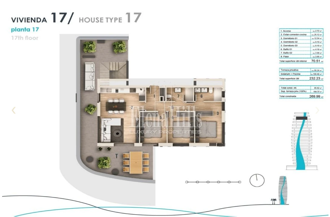 Penthouse moderne à vendre à Calpe avec piscine privée
