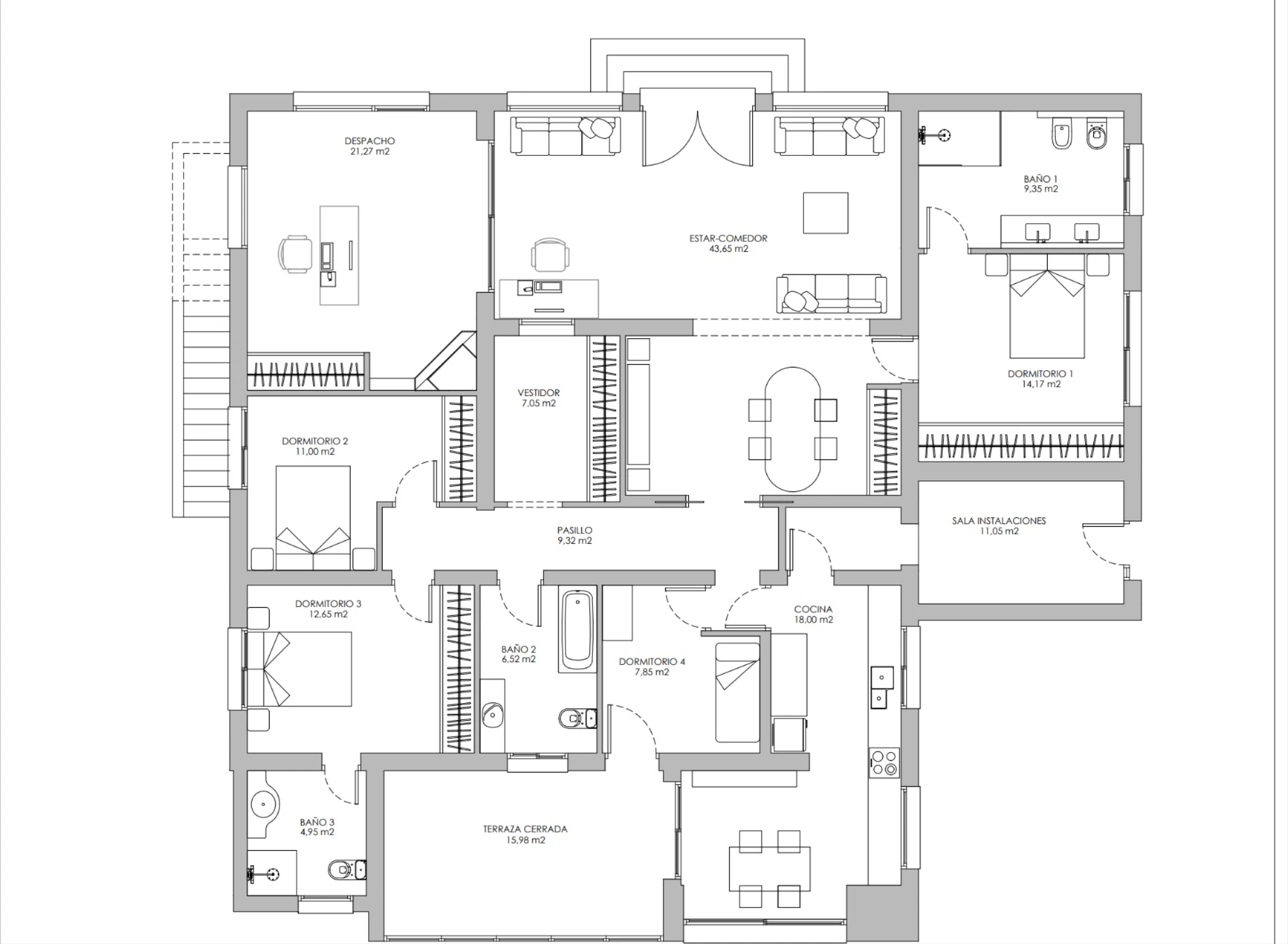 Single Floor Villa with Pool and Solar Panels in Quiet Area of L’Albir