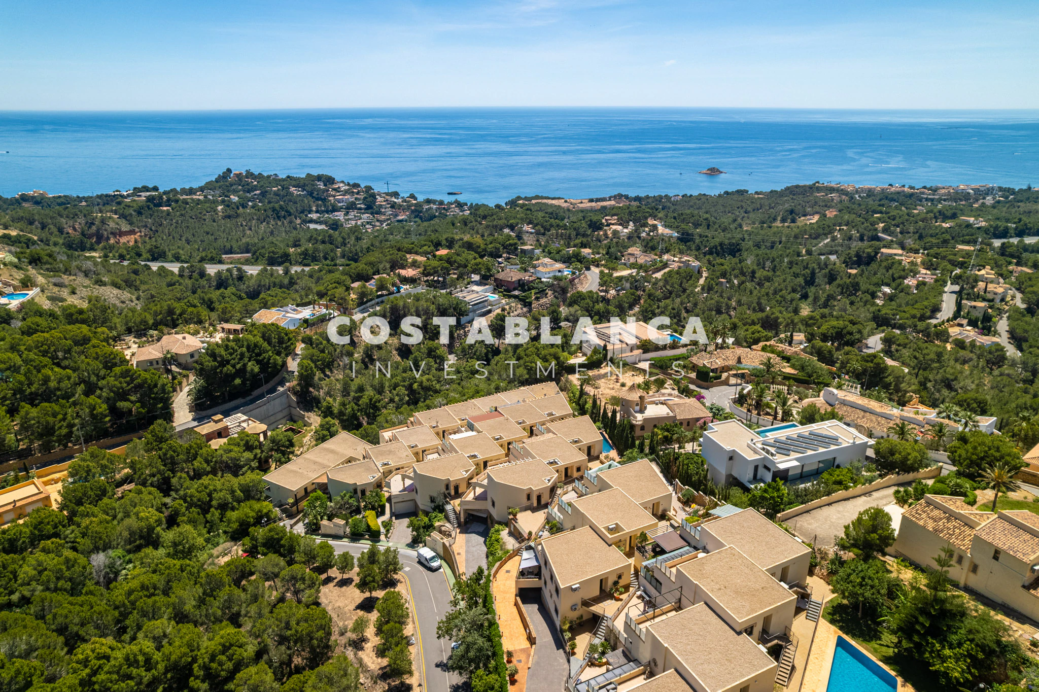 Moderne Tussenwoning in Altea la Vella met grote Terrassen en de hele dag Zon