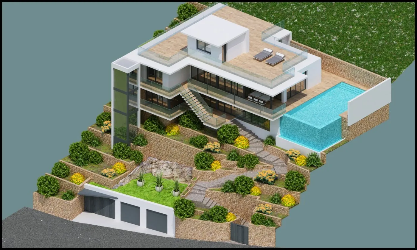 Villa to reform with luxury Villa project with sea view in Benidorm