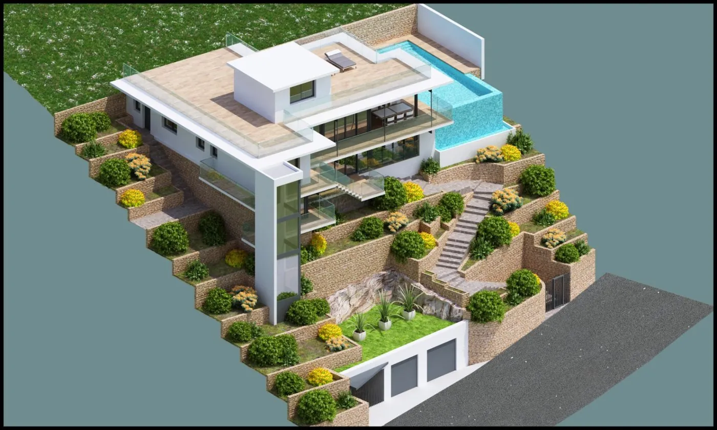 Villa to reform with luxury Villa project with sea view in Benidorm