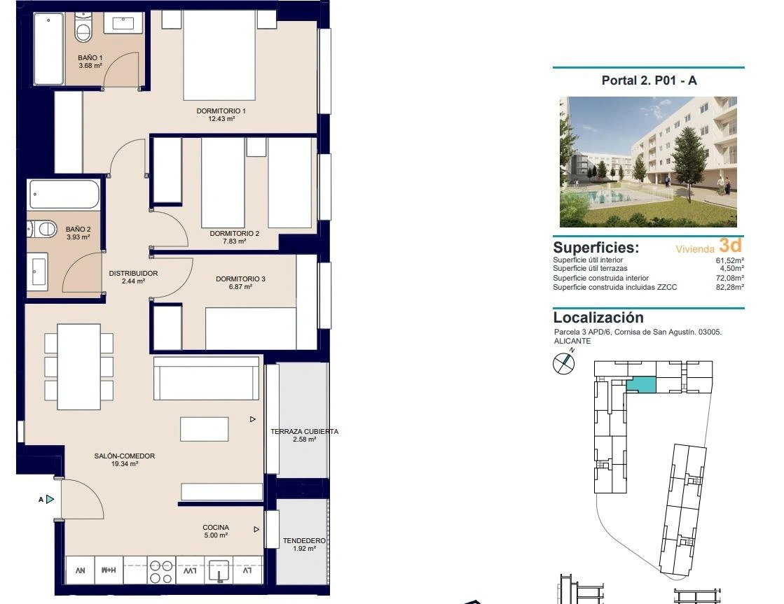Apartamento en venta en Alicante