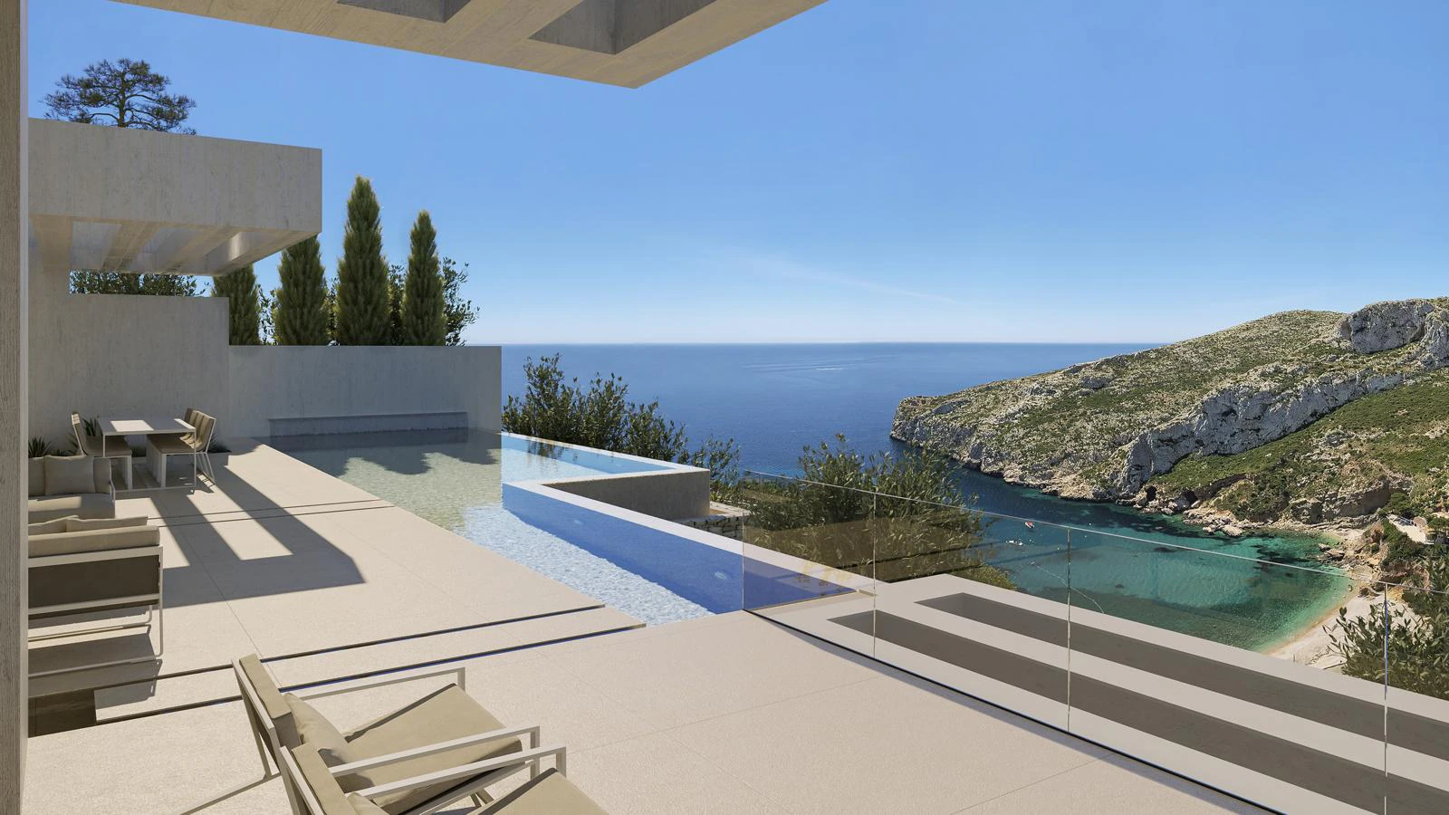 Luxury villa with panoramic sea views in a privileged setting of Cala Granadella for sale in Jávea, Costa Blanca.
