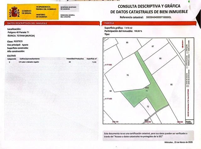 RML-03024 - Oportunidad de Inversión en Terreno Rural en La Ñorica, Totana