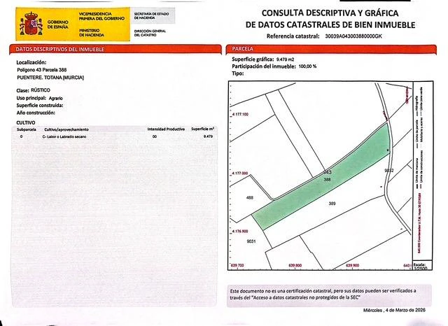 RML-03026 - Terreno Rural en Totana: Oportunidad Única junto a la Autovía