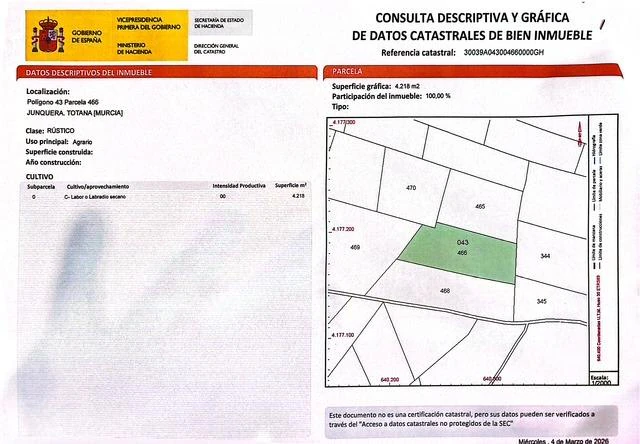 RML-03027 - Oportunidad Única: Terreno Rural en Totana, El Pareton a un Excelente Precio