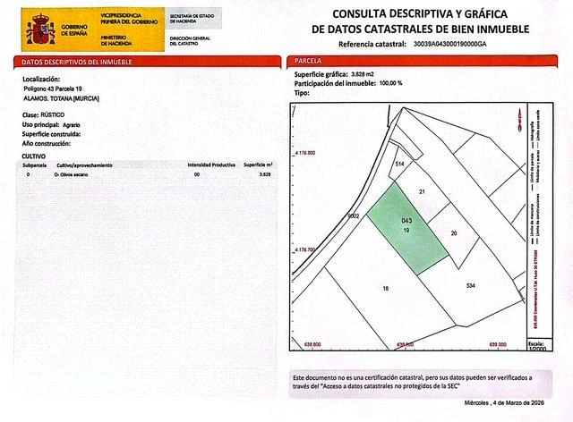 RML-03025 - Oportunidad de Inversión en Terreno Rural en Totana, El Pareton