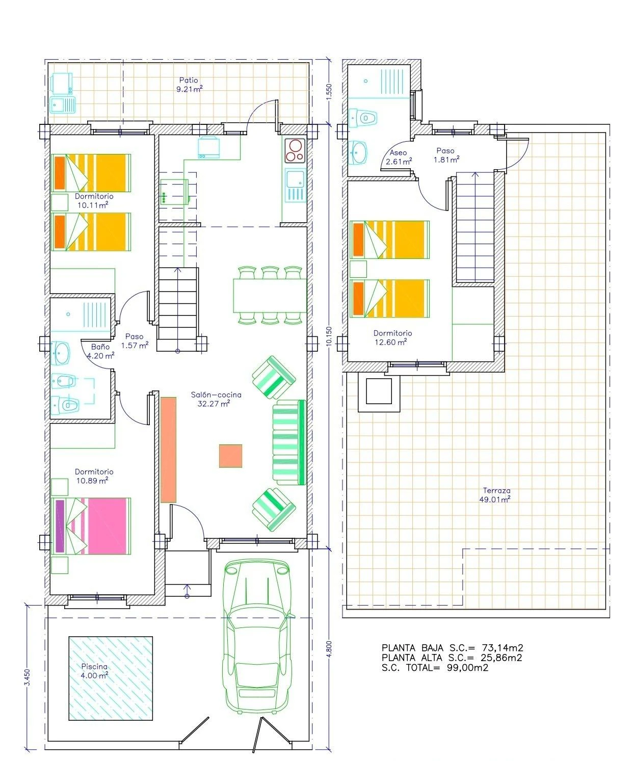 DUPLEX ADOSADO CON PISCINA y SOLARIUM CON JACUZZI