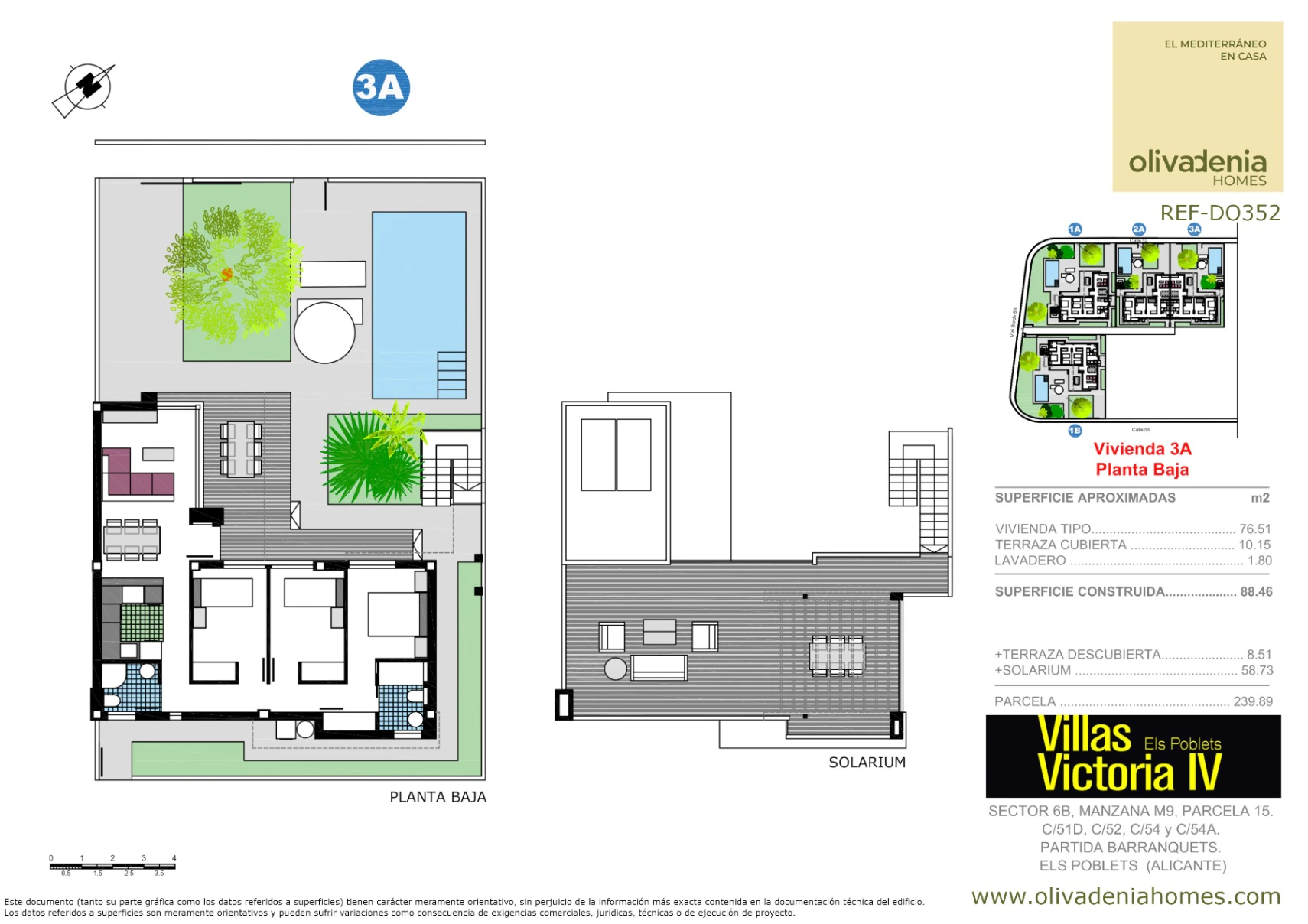 Villa pareada lista para entrar a vivir con piscina privada y solárium – Els Poblets