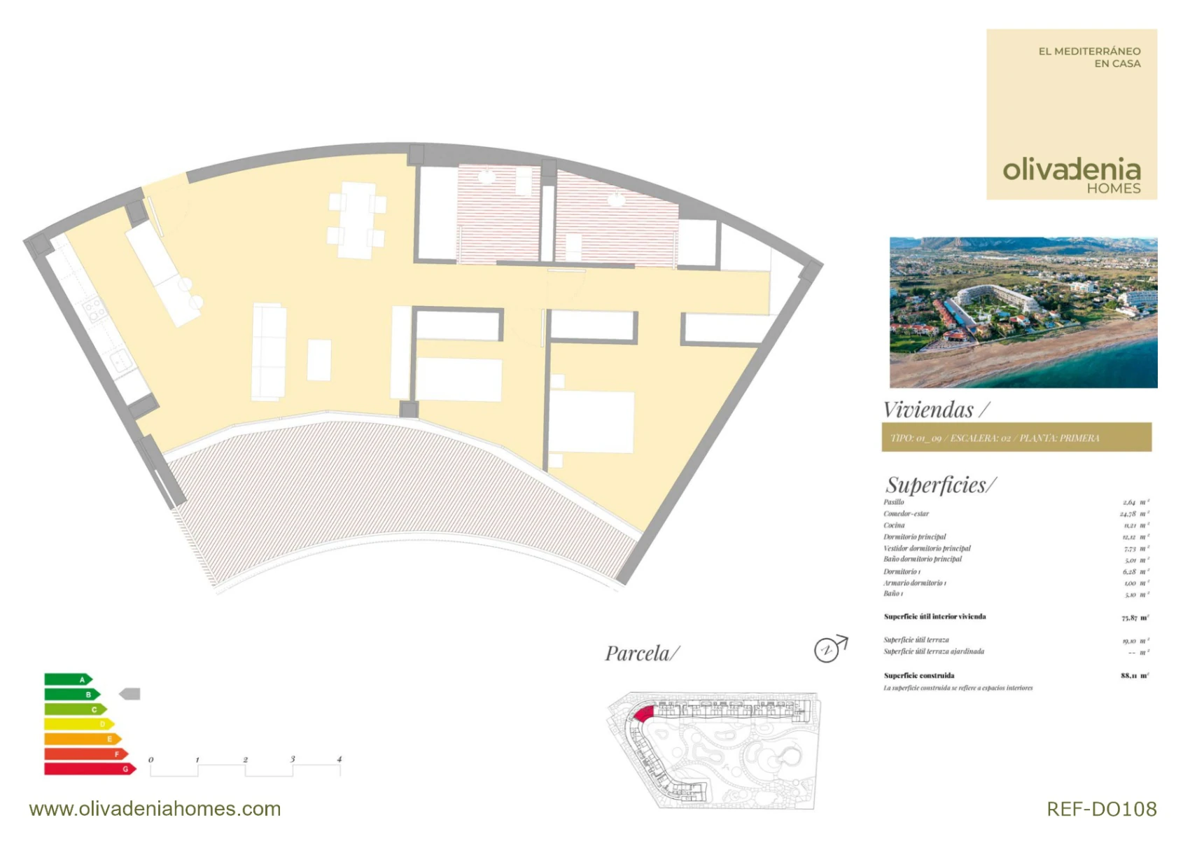 Apartamento de 2 habitaciones con vistas al mar