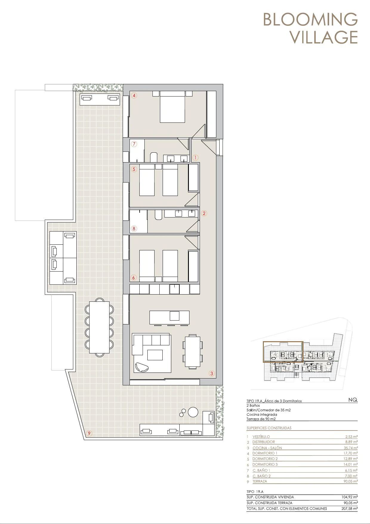 El Cielo de Xàbia: Ático Exclusivo con Terraza de 90 m² en Blooming Village.