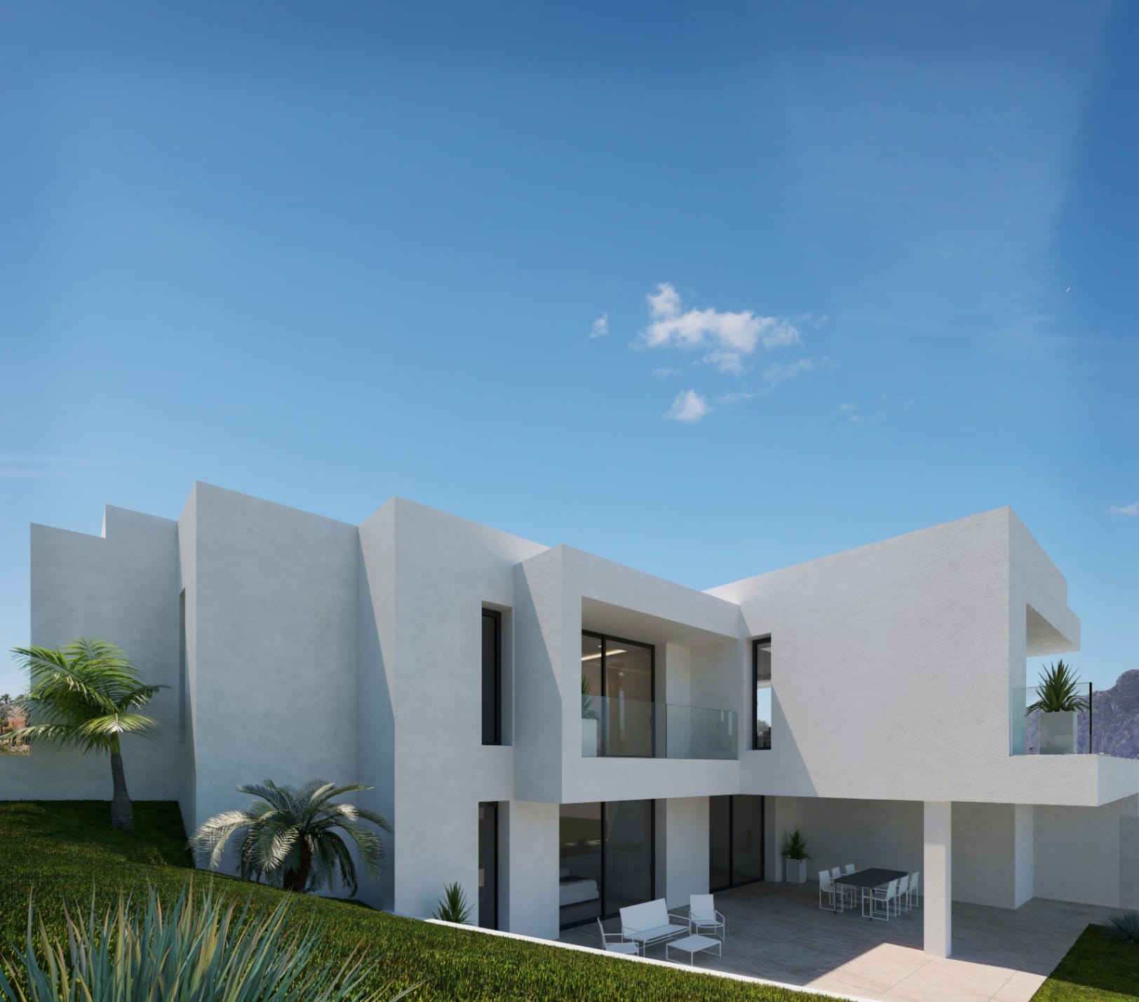 Proyecto de villa moderna con vista al mar y del Peñón en venta, Calpe