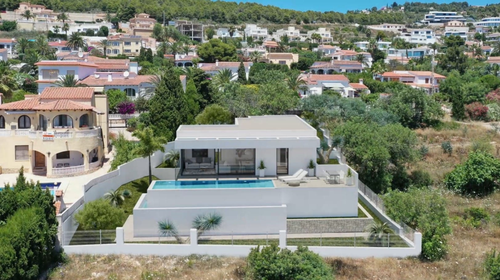 Proyecto de villa moderna con vista al mar y del Peñón en venta, Calpe