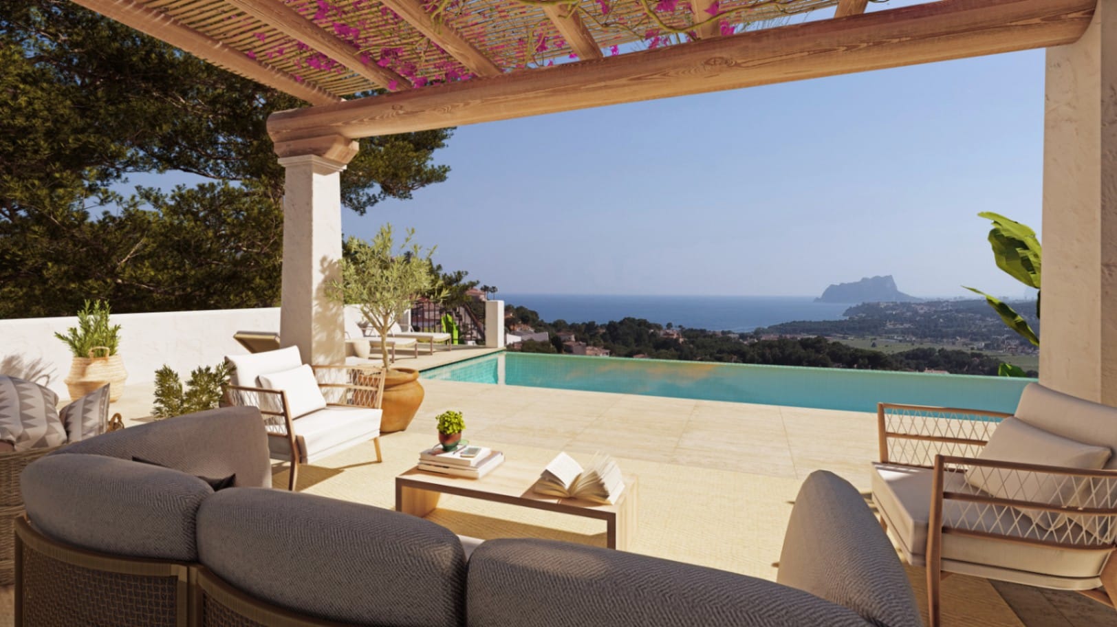 Villa im ibizenkischen Stil mit Meerblick zu verkaufen in Moraira