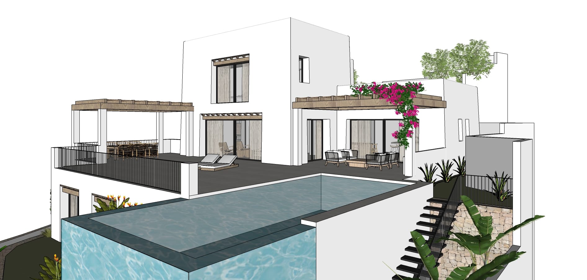 Villa im ibizenkischen Stil mit Meerblick zu verkaufen in Moraira