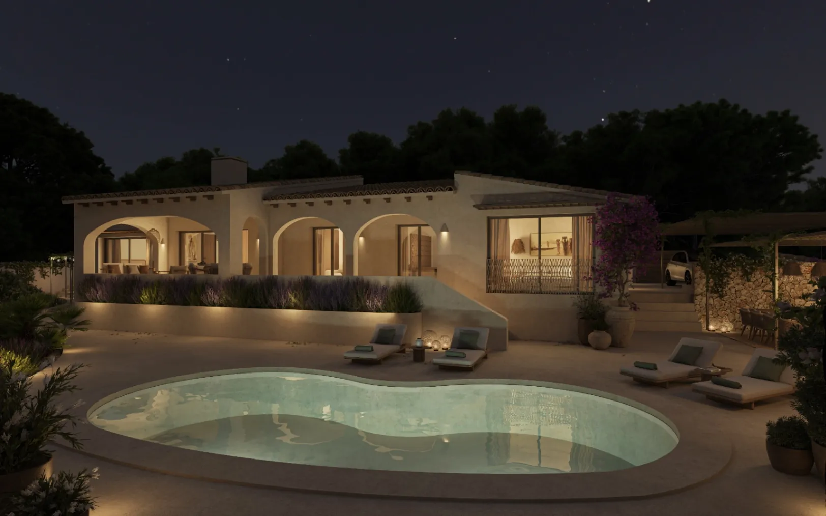 Volledig gerenoveerde villa met mooi zeezicht te koop in La Fustera, Benissa