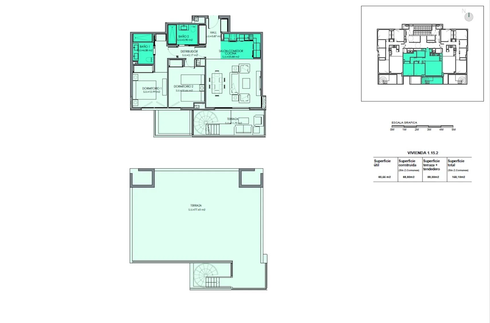Nieuwbouw penthouse met zeezicht te koop in Centrum Calpe