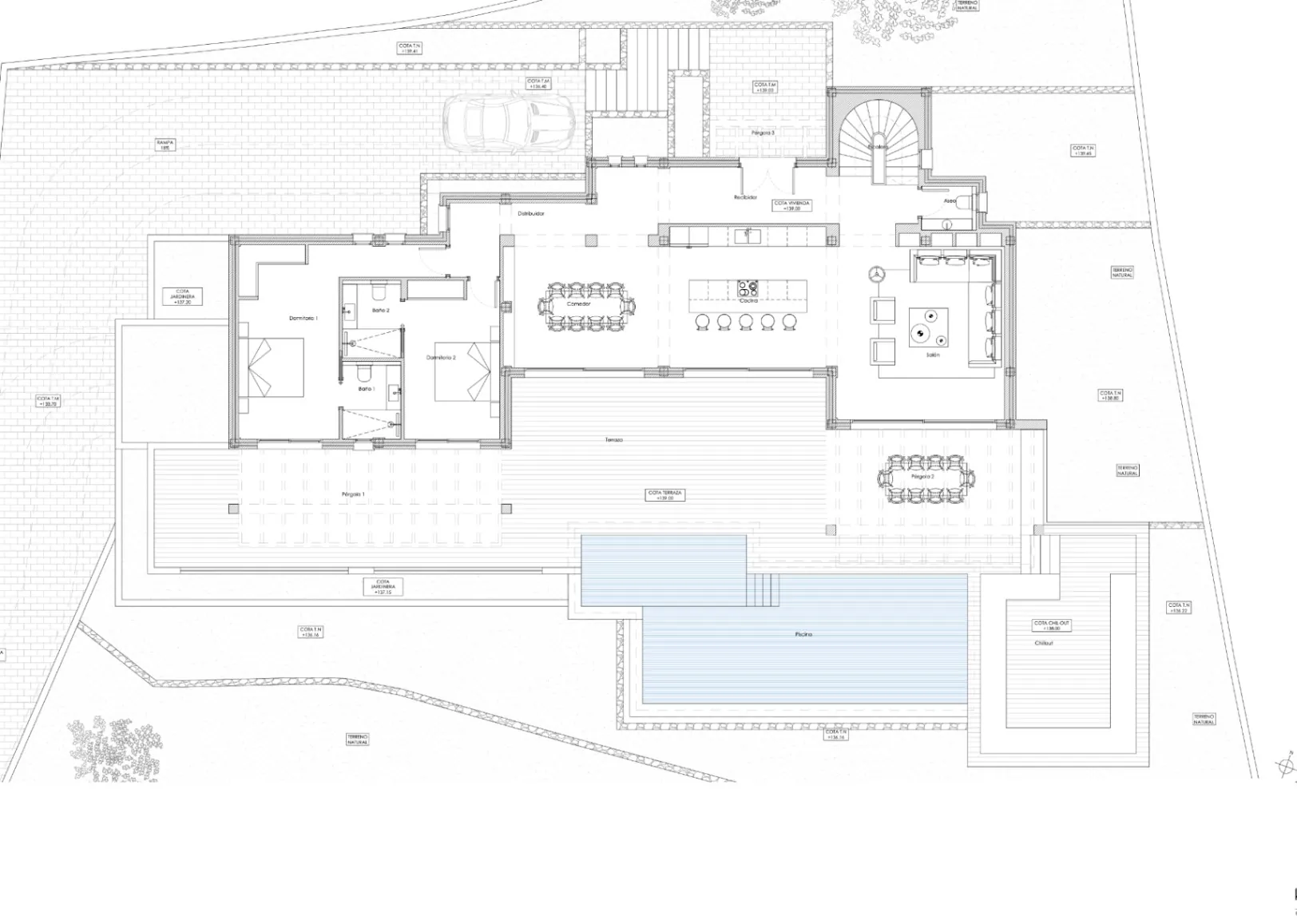 Project voor een nieuwbouw villa te koop met panoramisch zeezicht in Raco del Galeno, Benissa