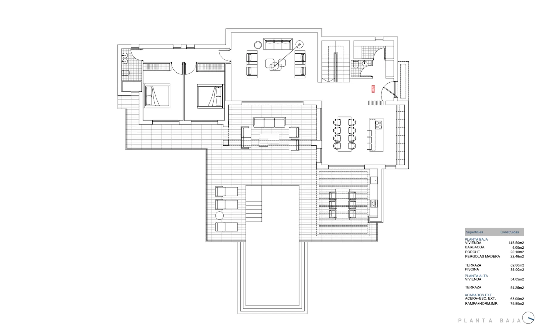 Project voor een Ibizastijl villa met zeezicht te koop in Fanadix, Benissa