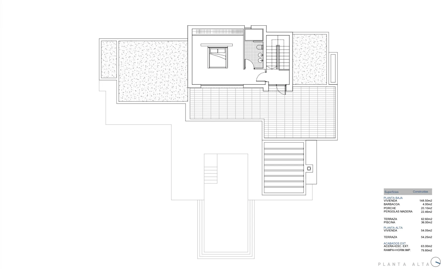 Project voor een Ibizastijl villa met zeezicht te koop in Fanadix, Benissa