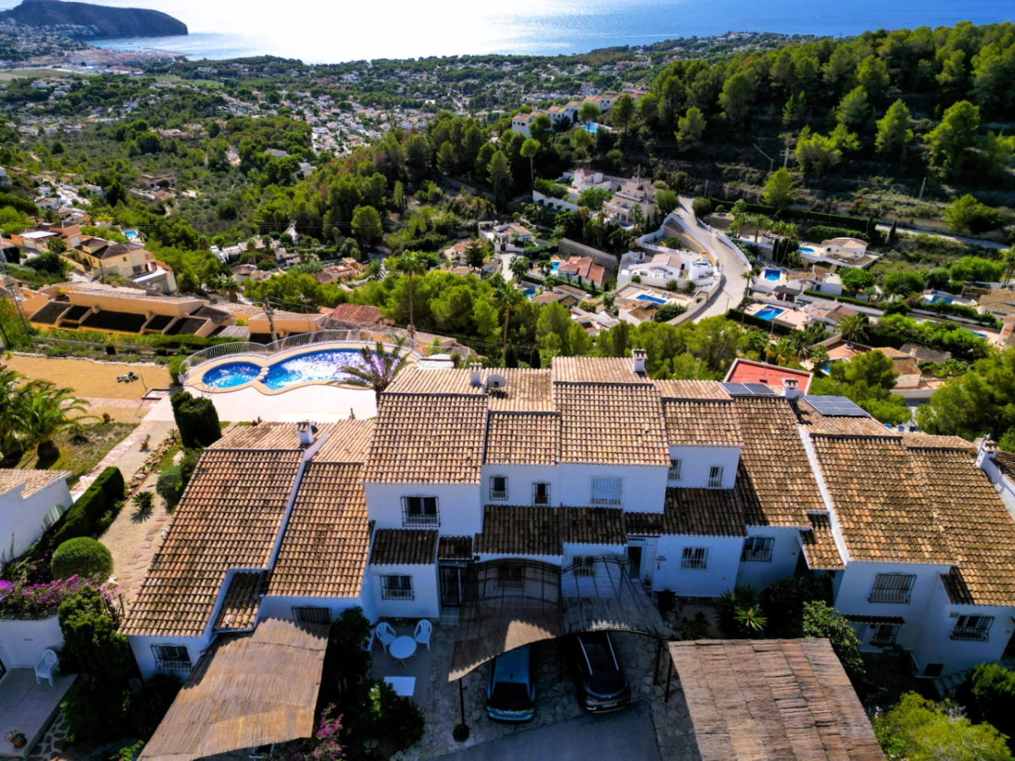 Rijtjeshuis met panoramisch uitzicht op zee in Moraira