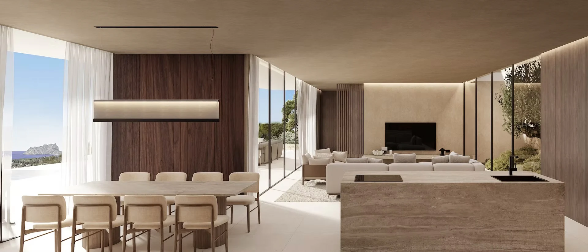 Moderne, luxueuze nieuwbouwvilla met panoramisch zeezicht te koop in Montemar, Benissa
