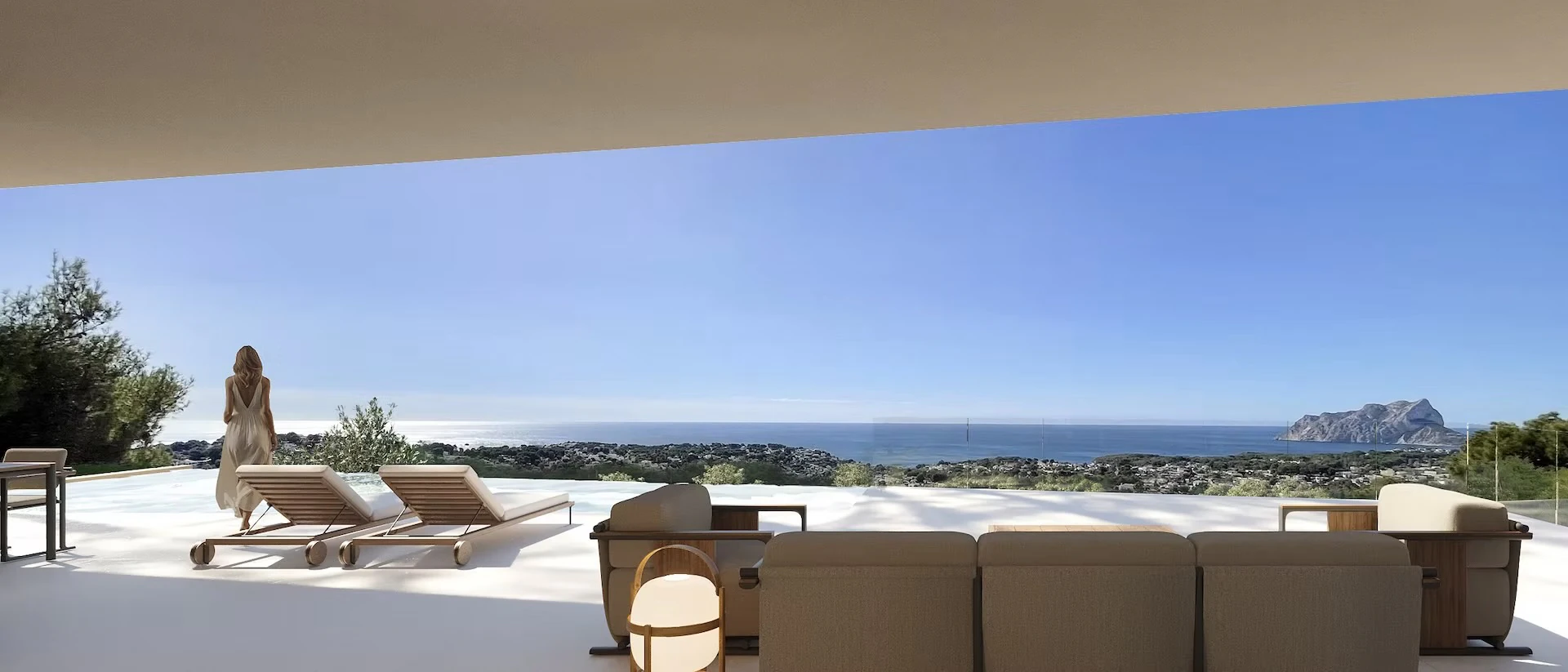 Moderne, luxueuze nieuwbouwvilla met panoramisch zeezicht te koop in Montemar, Benissa