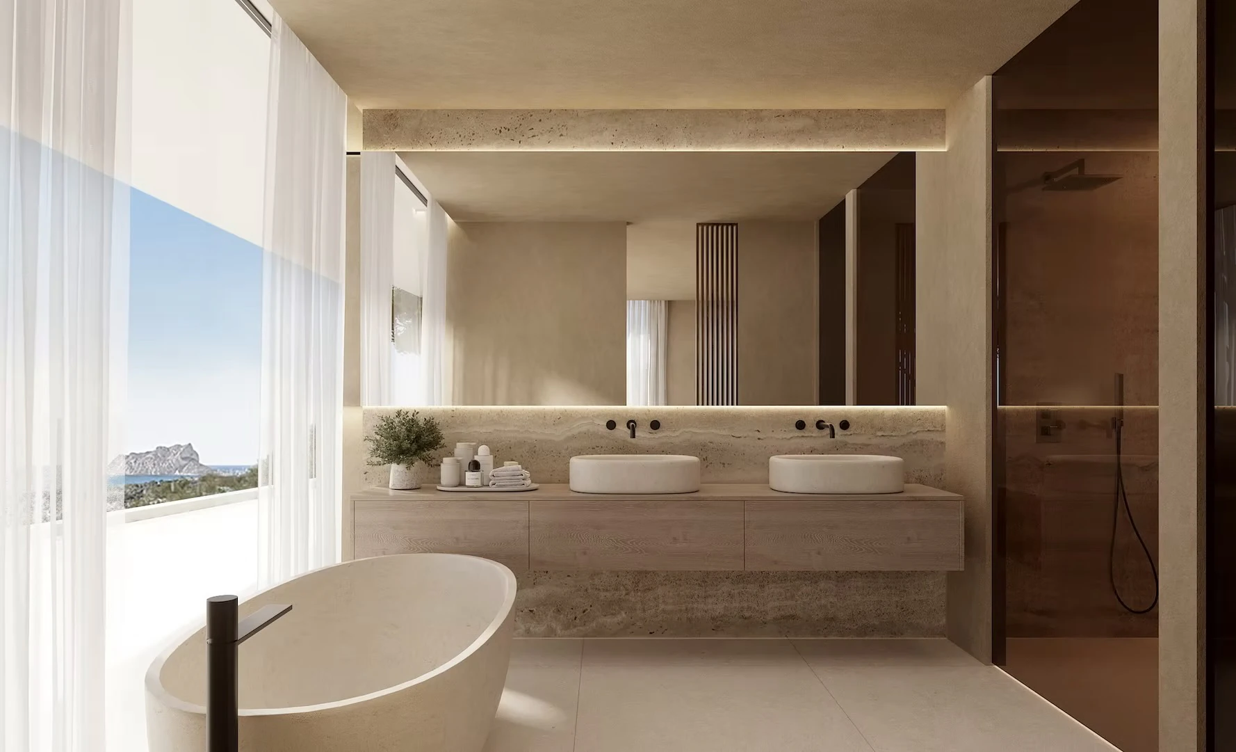 Moderne, luxueuze nieuwbouwvilla met panoramisch zeezicht te koop in Montemar, Benissa