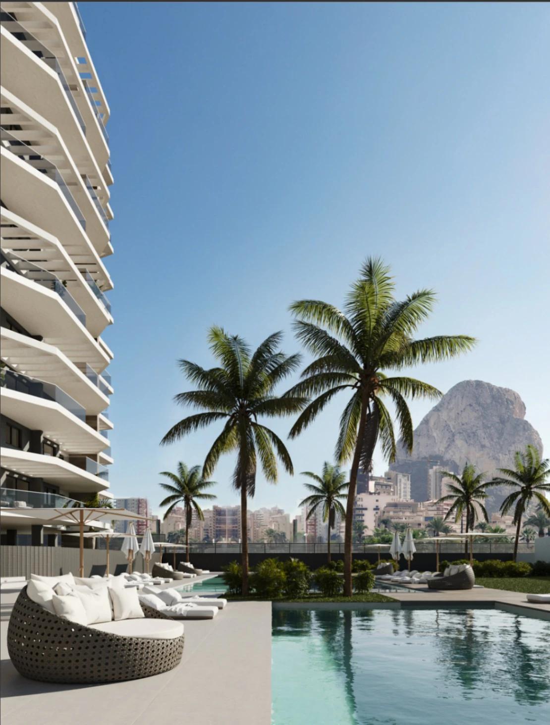 Nieuwbouwappartementen met zeezicht te koop in het centrum van Calpe