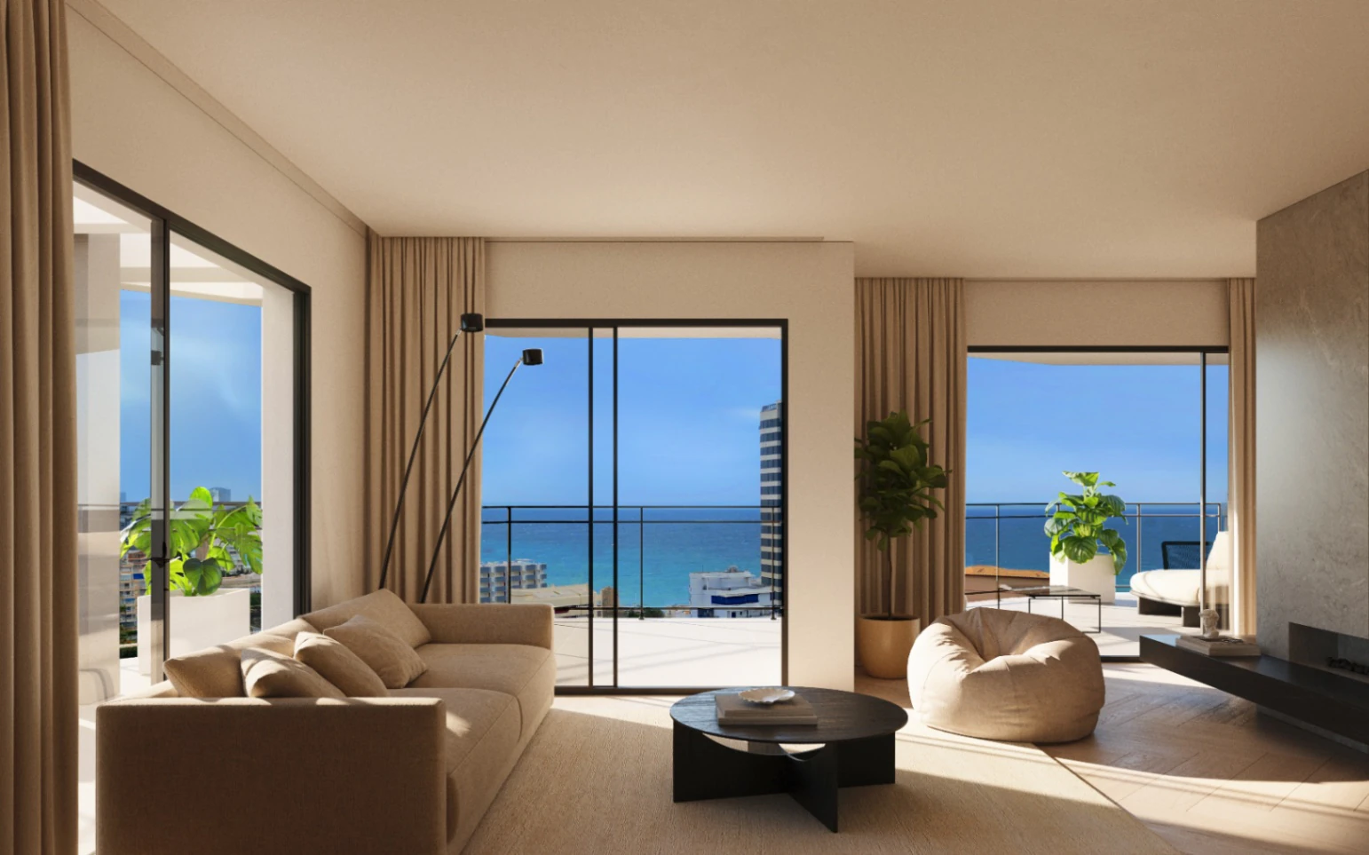 Nieuwbouwappartementen met zeezicht te koop in het centrum van Calpe
