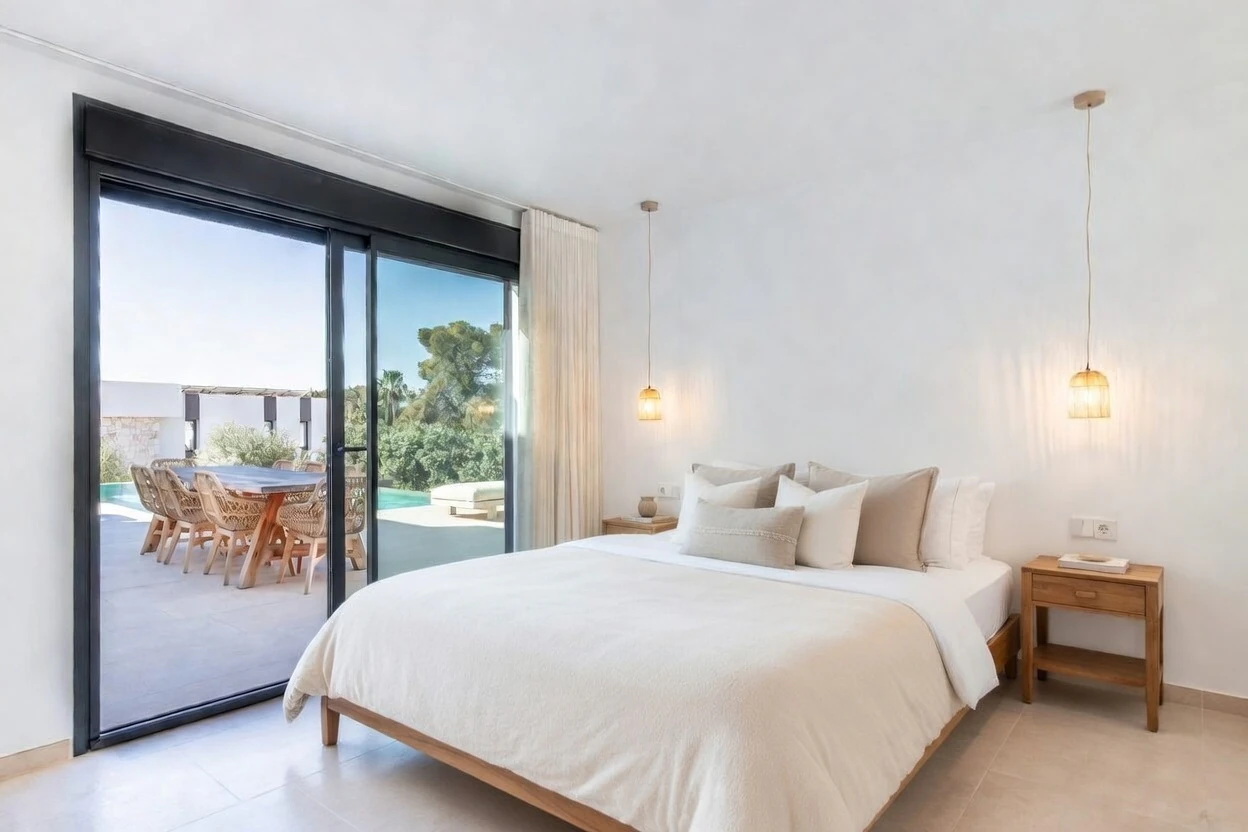 Ibiza Style Luxe Villa in Moraira — Mediterrane Elegantie op Slechts 1 km van Zee