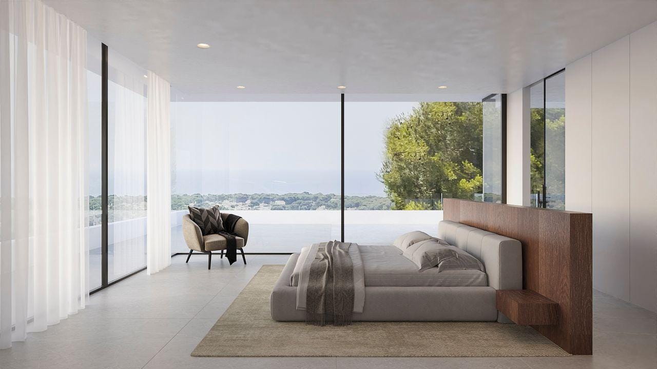 Nieuwbouwvilla te koop met panoramisch zeezicht in Moraira