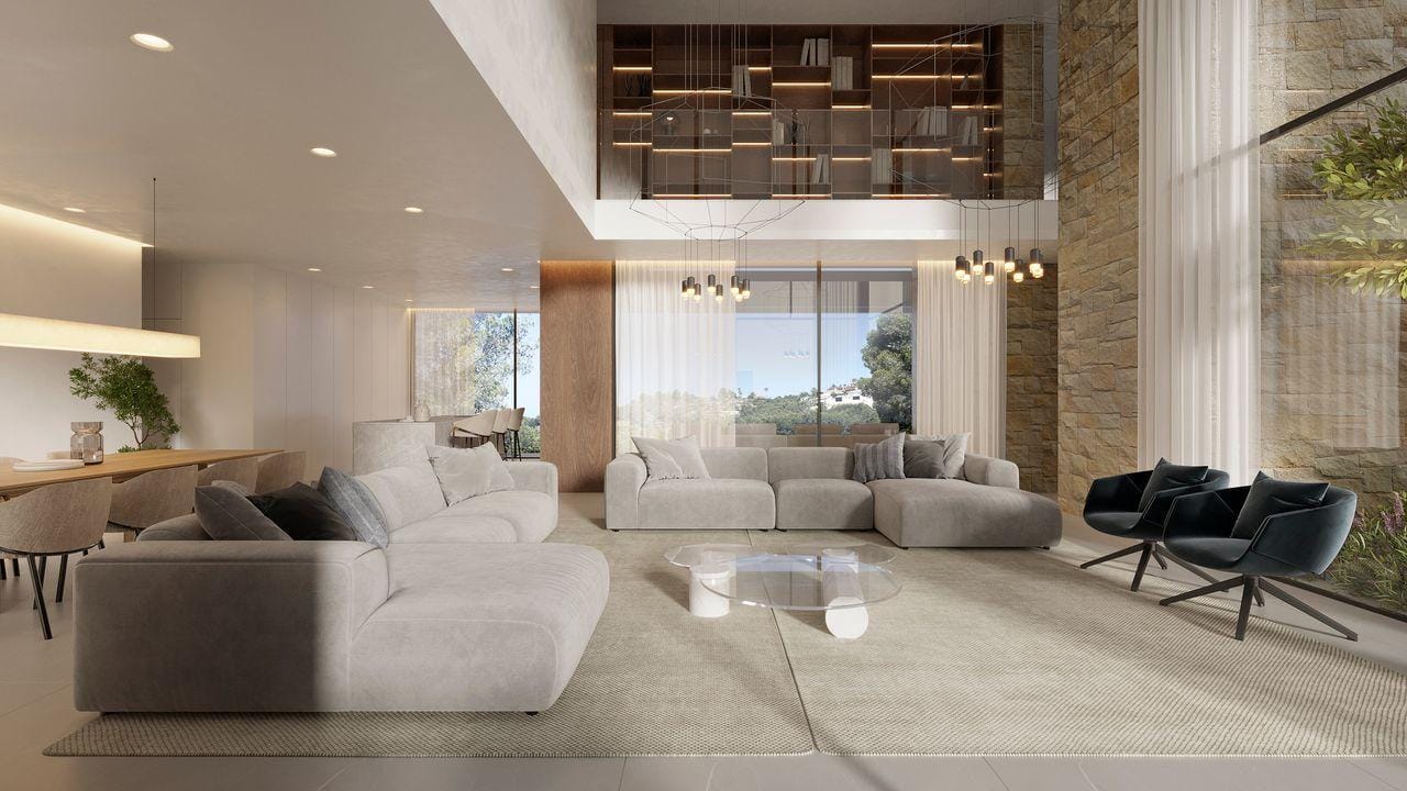 Nieuwbouwvilla te koop met panoramisch zeezicht in Moraira