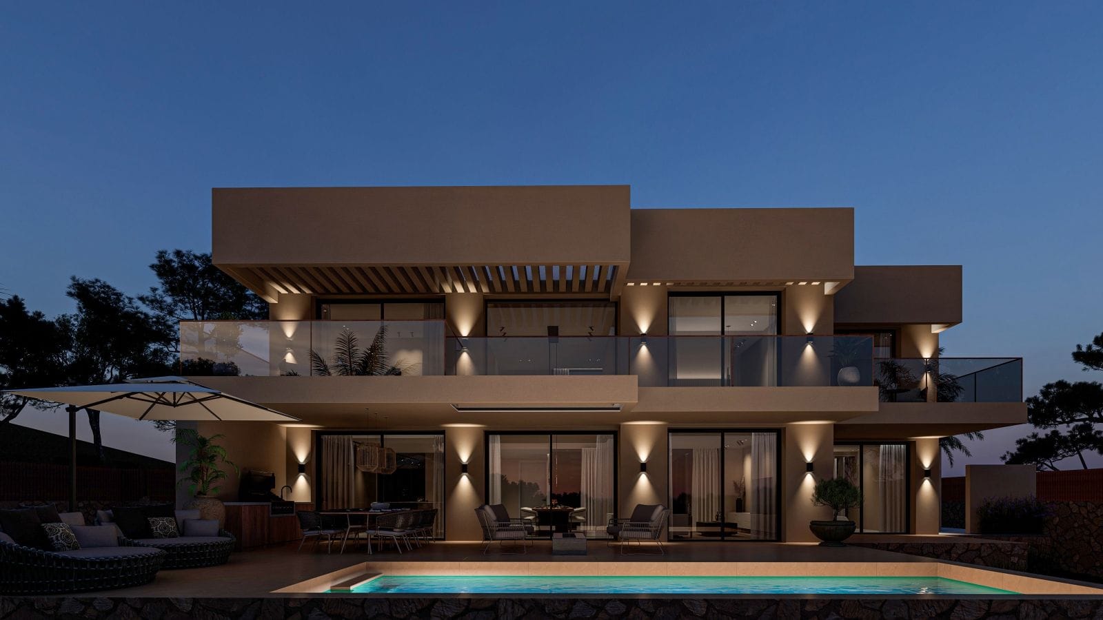 Estupendo proyecto de una villa moderna con vistas al mar