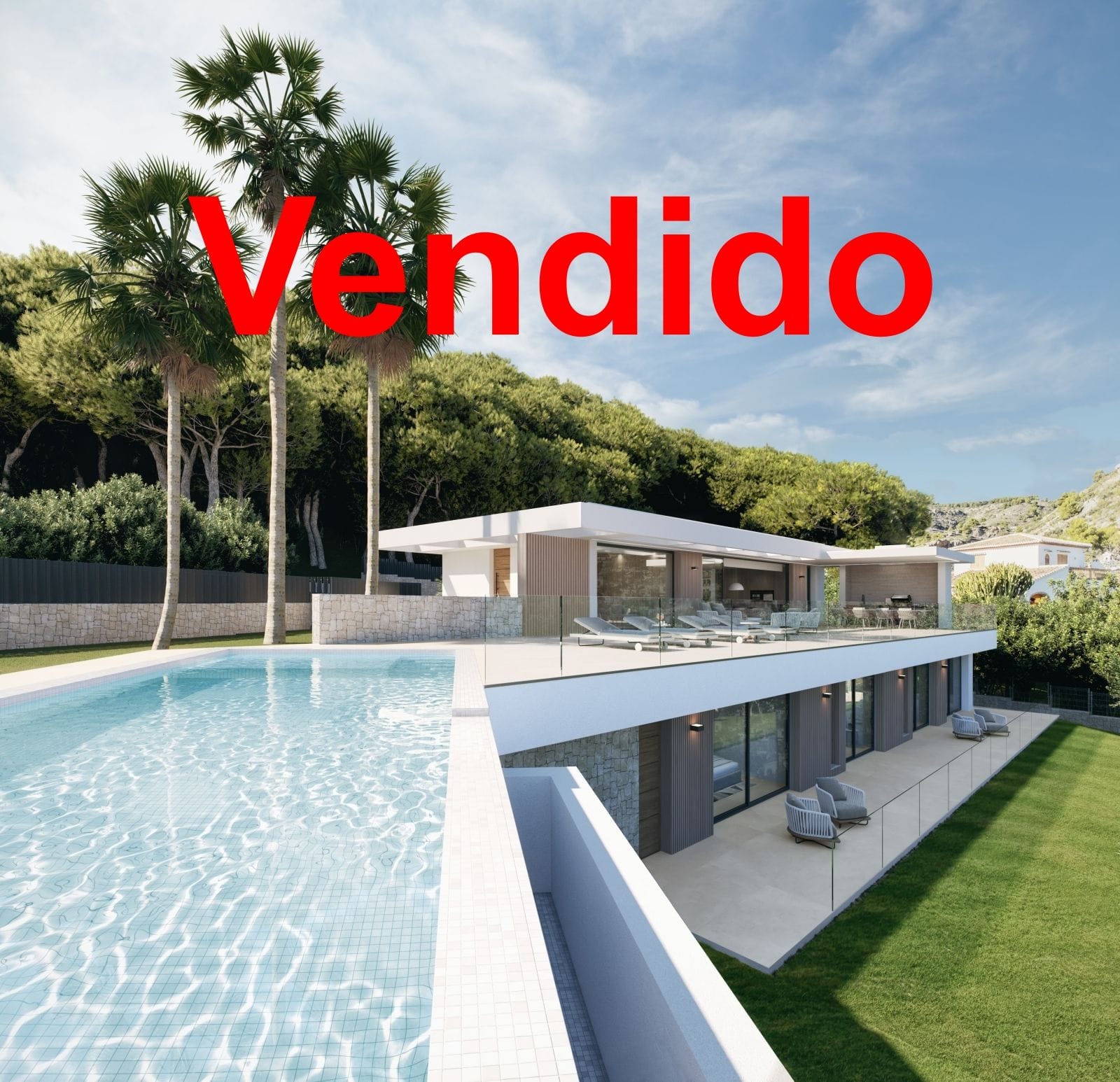 Proyecto de villa moderna con vistas al mar en lugar idílico