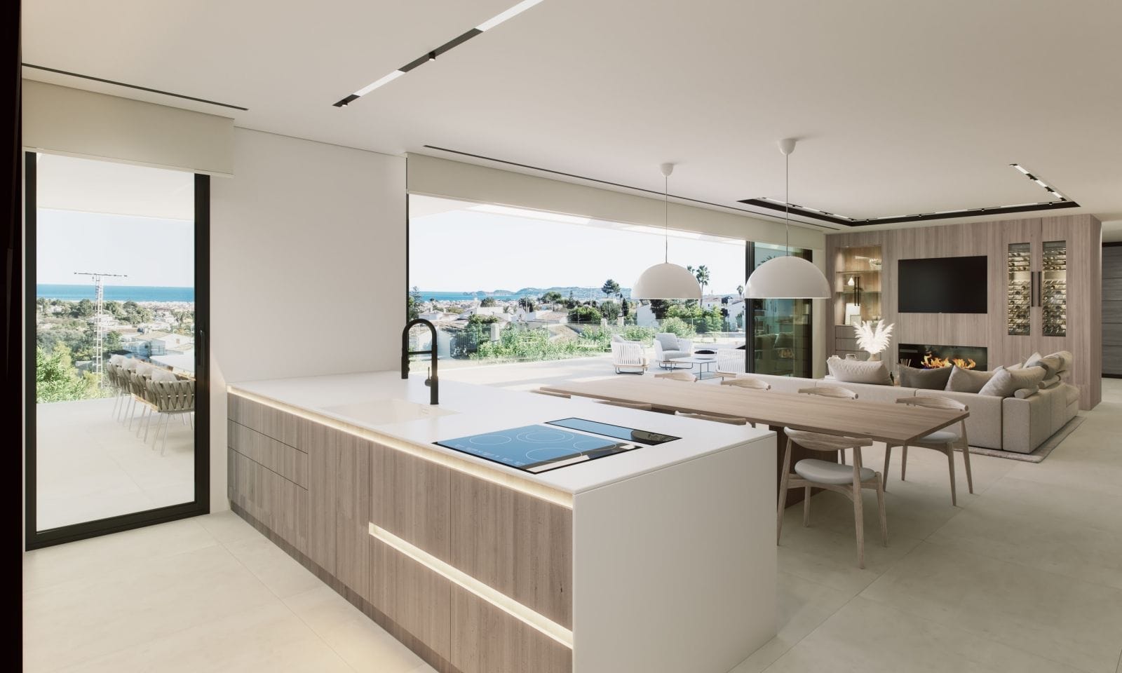 Proyecto de villa moderna con vistas al mar en lugar idílico