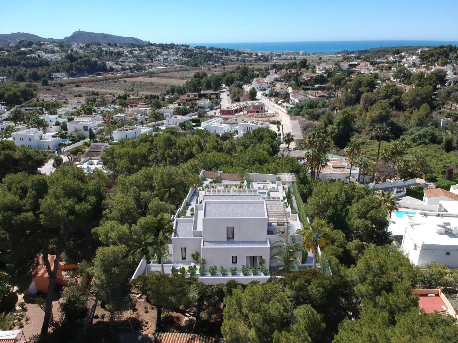 Villa al estilo de Ibiza con apartamento de invitados independiente