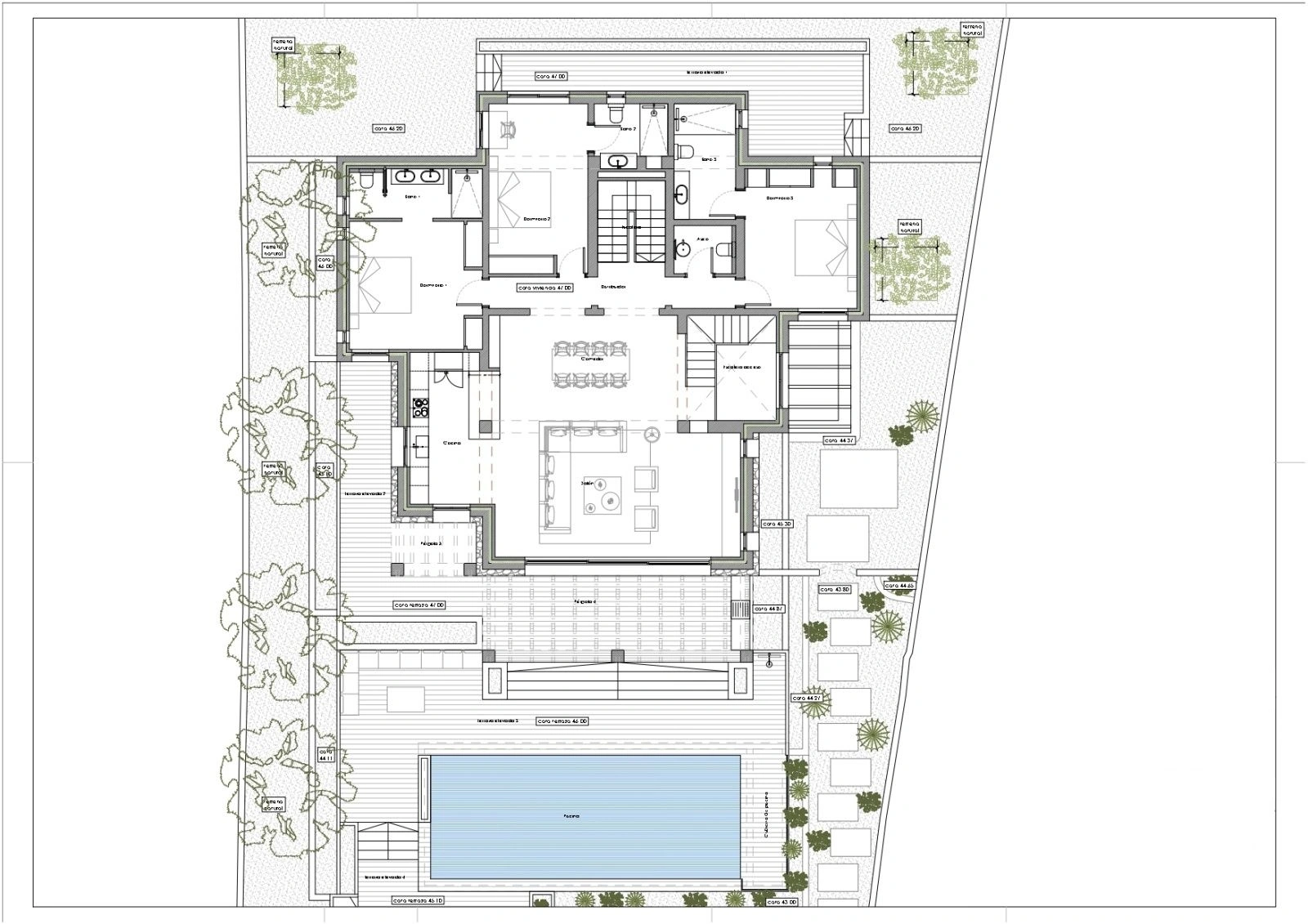 Villa al estilo de Ibiza con apartamento de invitados independiente