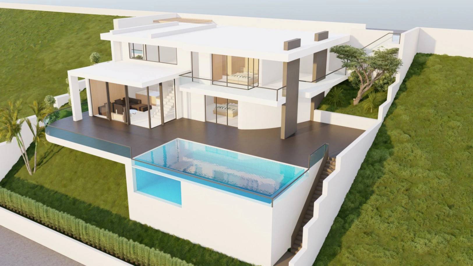Proyecto de obra nueva de villa moderna con vistas al mar y a la montaña en Cumbre del Sol