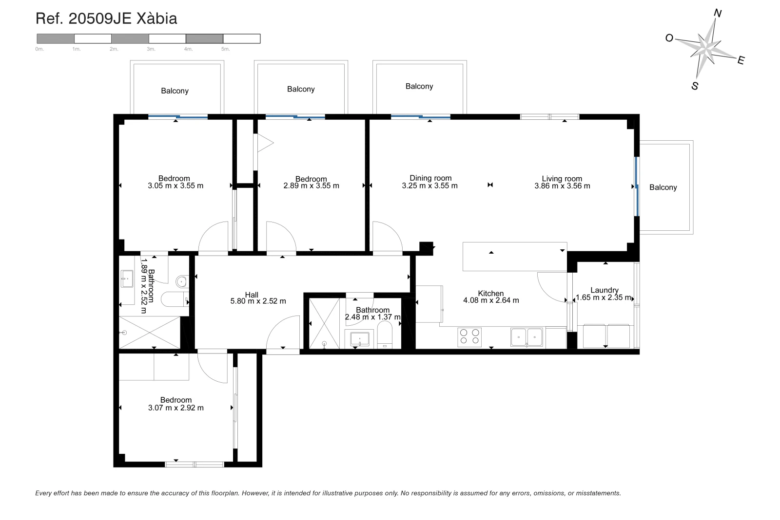 Amplio apartamento de 3 dormitorios junto al casco antiguo