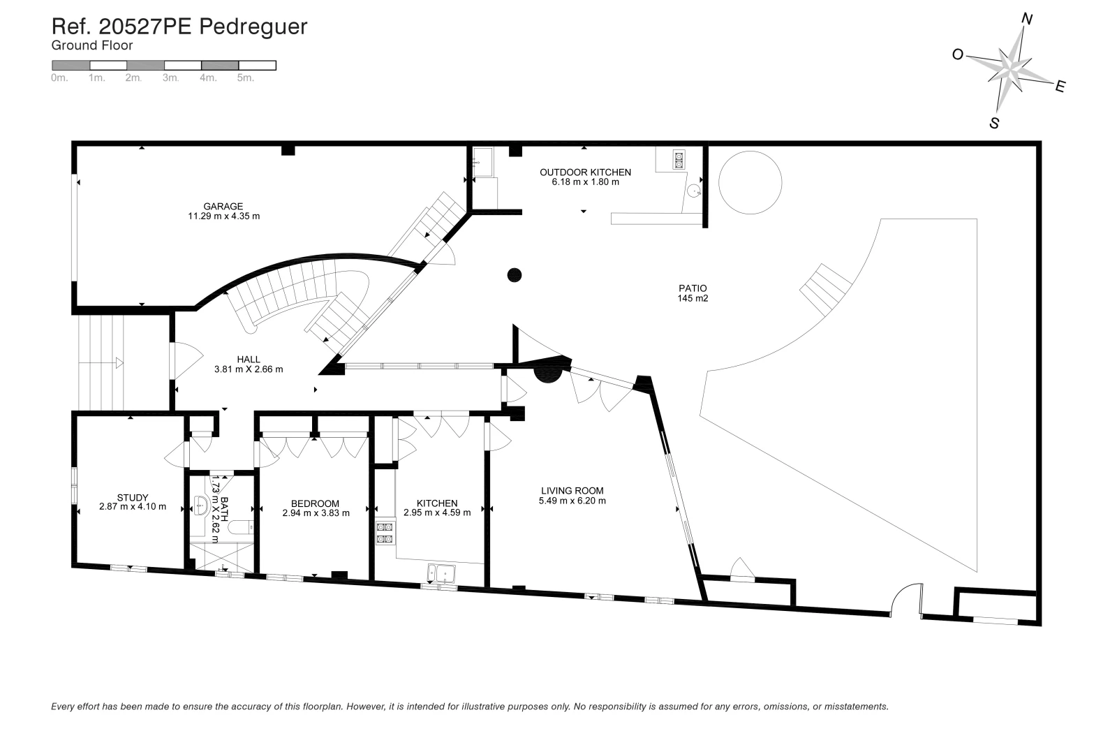 Spectacular village house with a large patio, barbecue, and garage.