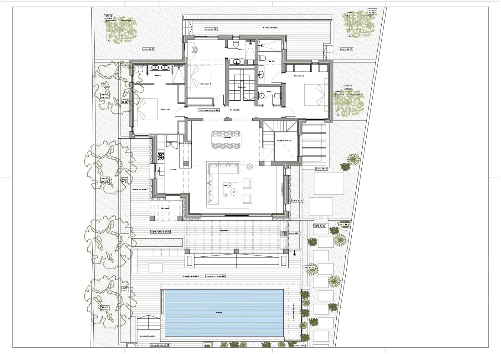 Villa estilo Ibiza con apartamento independiente para huéspedes