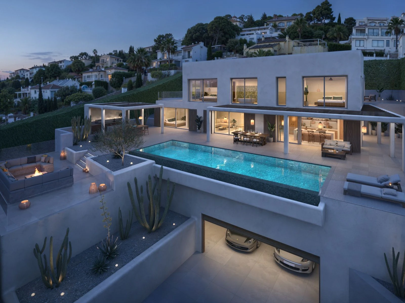 Moderna villa de estilo ibicenco con vistas al mar en Jávea