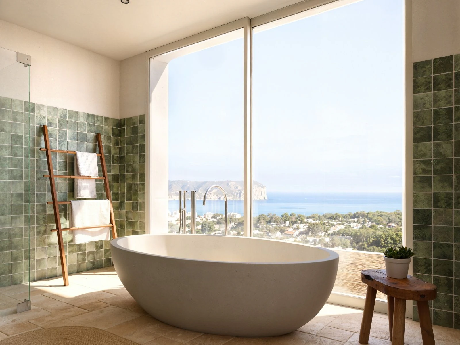 Moderna villa de estilo ibicenco con vistas al mar en Jávea