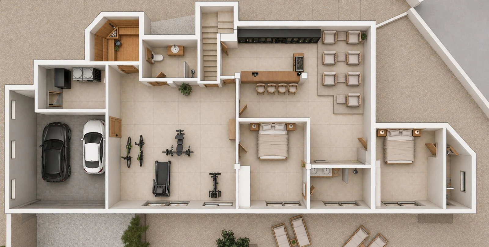 Exclusiva villa moderna de estilo mediterráneo- ibicenco, a tan solo 100 metros de la playa.