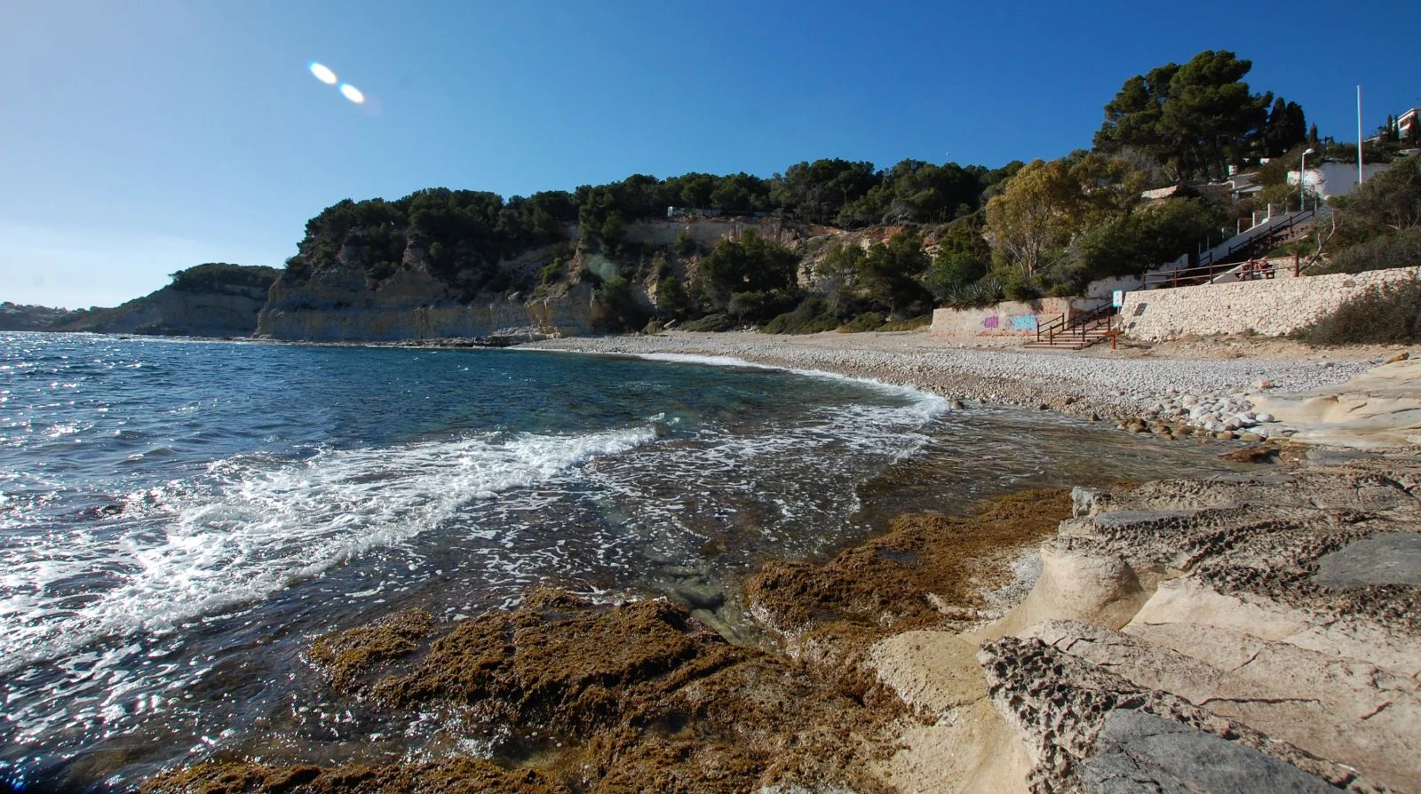 Designer villa with fantastic sea views in Mediterranean Ibiza style, just 100 metres from the beach.