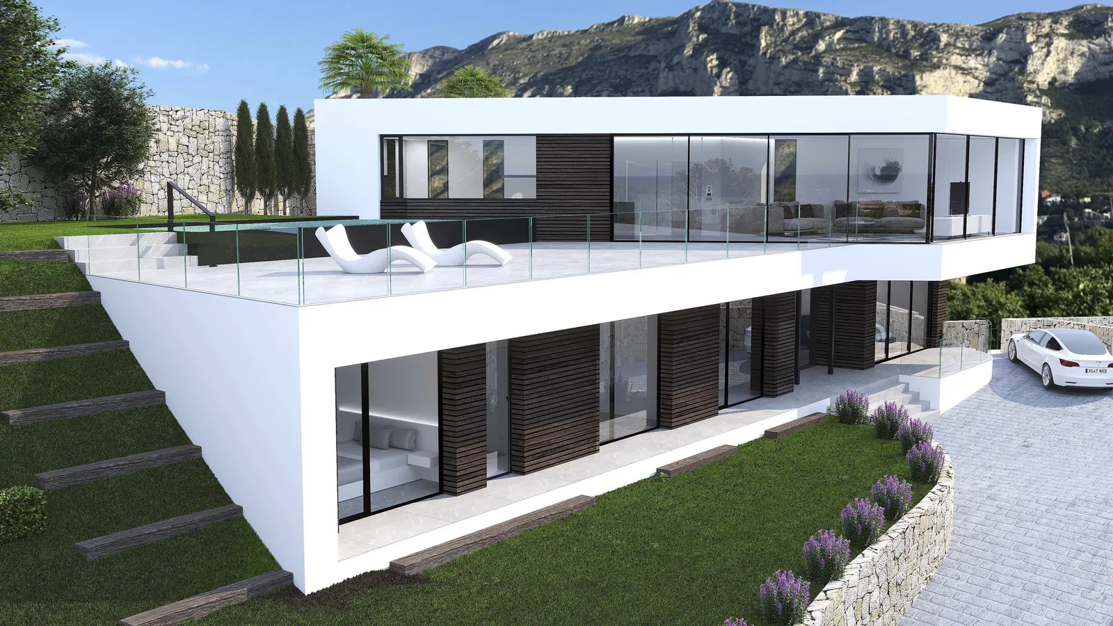 Nouveau projet de construction avec vue sur la mer et la montagne à Dénia