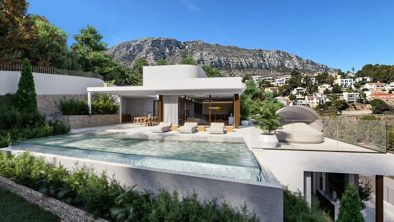 Parcela en Dénia, Las Rotas, con licencia de obra y proyecto para villa moderna